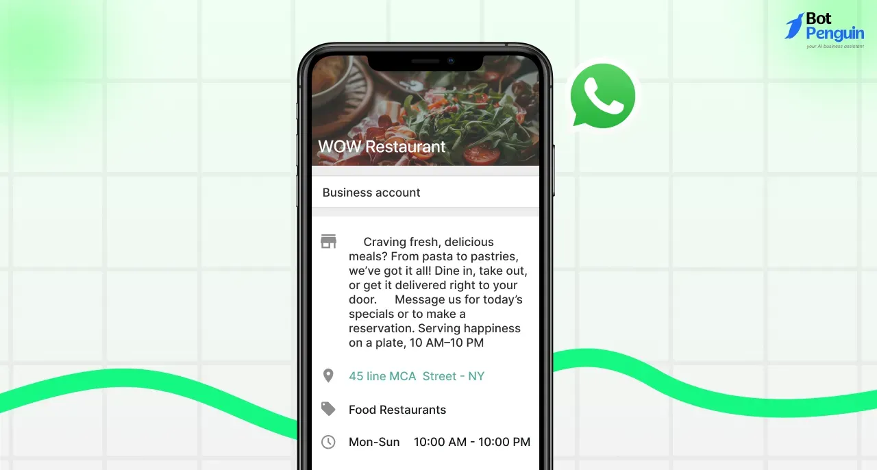 WhatsApp Business Description for Restaurant